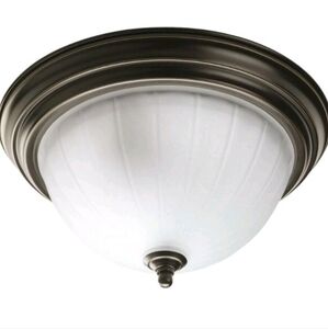 Melon Glass Globe Ceiling Light 13-1/4"